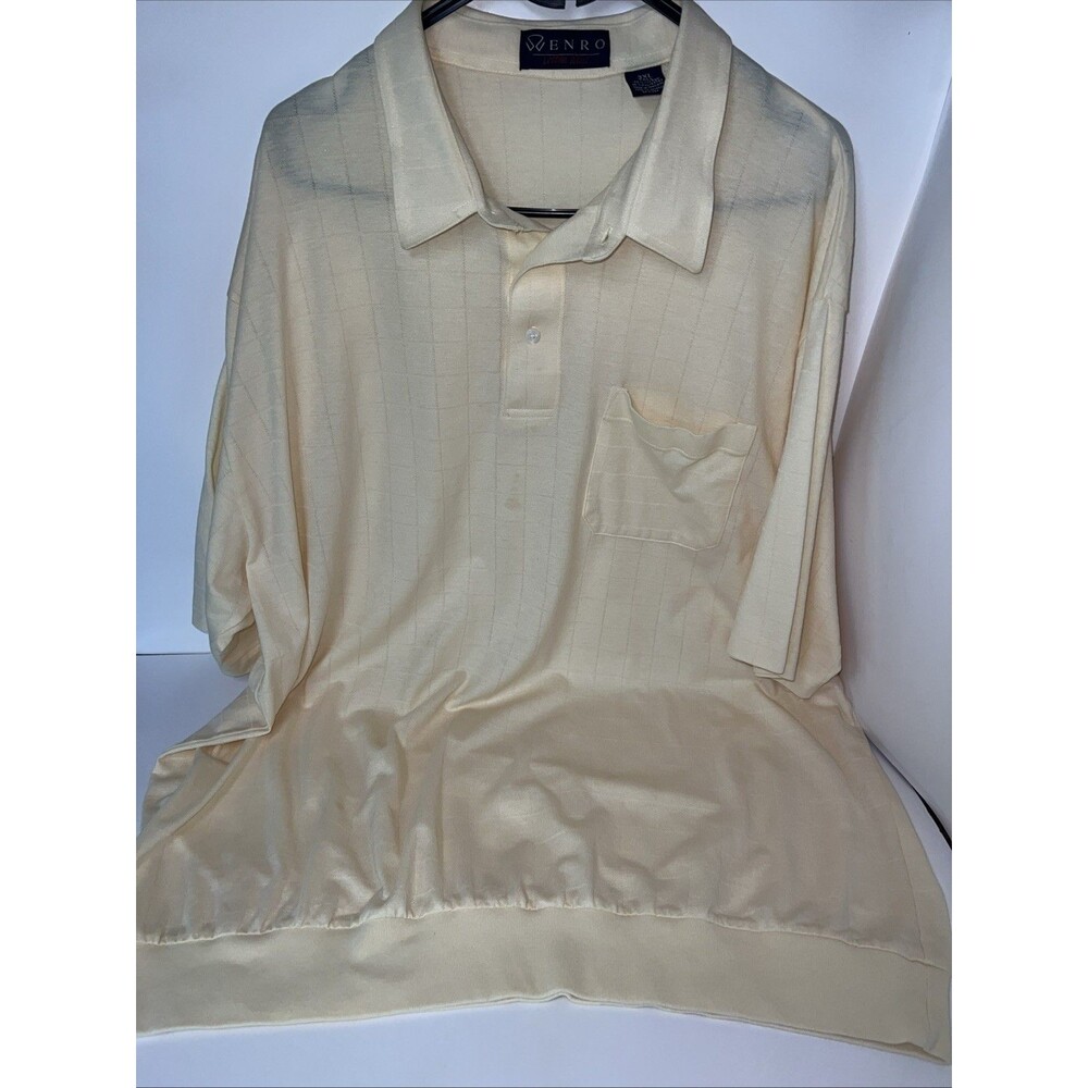 Enro Cotton Mist Polo Golf Shirt Men's 3XL Big And Tall Yellow